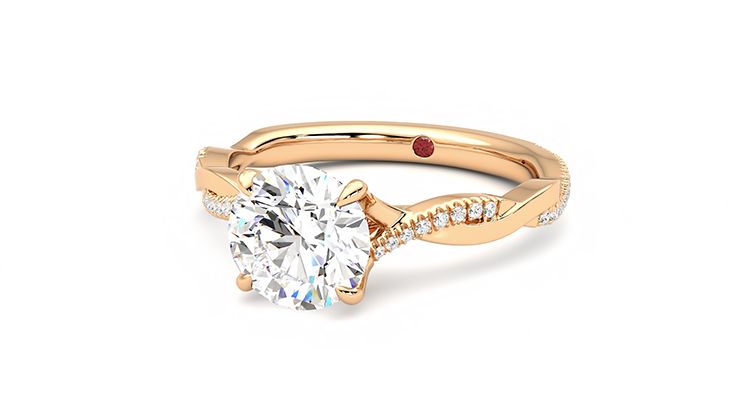 Taylor & Hart Cassia Round Engagement Ring 360 degree image 26