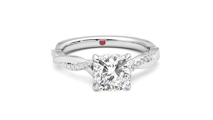 Taylor & Hart Cassia Cushion Engagement Ring 360 degree image 2