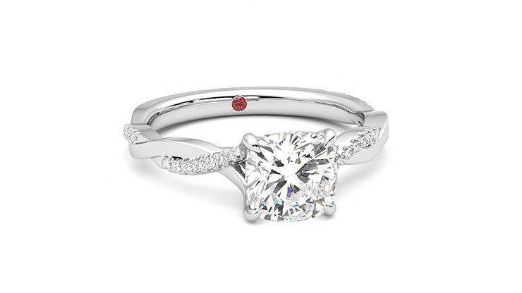 Taylor & Hart Cassia Cushion Engagement Ring 360 degree image 3