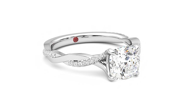 Taylor & Hart Cassia Cushion Engagement Ring 360 degree image 5