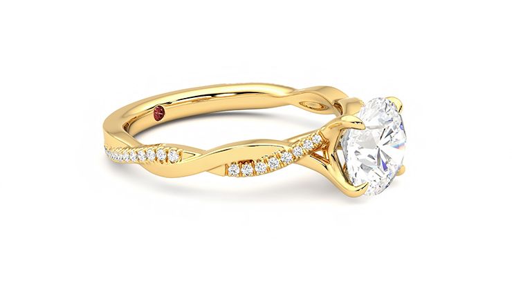 Taylor & Hart Cassia Round Engagement Ring 360 degree image 7
