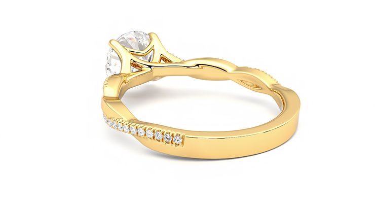 Taylor & Hart Cassia Round Engagement Ring 360 degree image 17