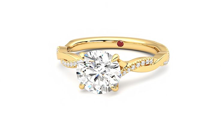 Taylor & Hart Cassia Round Engagement Ring 360 degree image 27