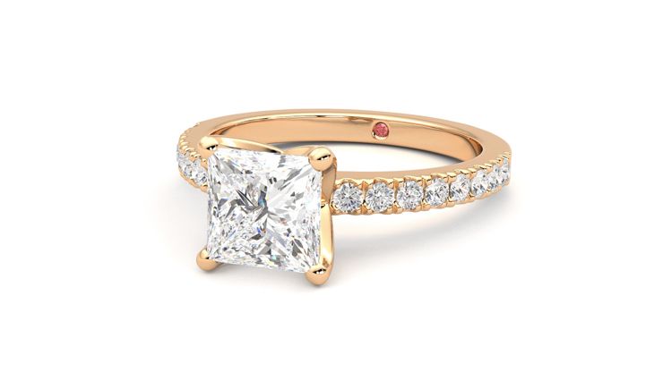 Taylor & Hart Constellation Princess Engagement Ring 360 degree image 26