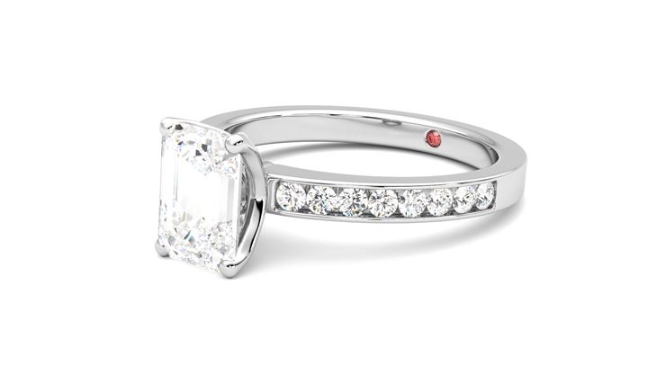 Taylor & Hart Cosmic Emerald Engagement Ring 360 degree image 24