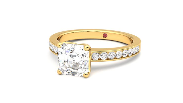 Taylor & Hart Cosmic Asscher Engagement Ring 360 degree image 26