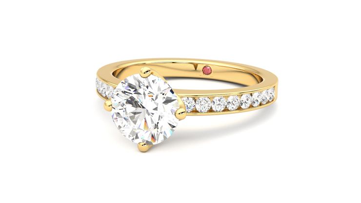 Taylor & Hart Cosmic Round Engagement Ring 360 degree image 26