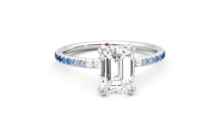 Taylor & Hart Damson Emerald Engagement Ring 360 degree image 2