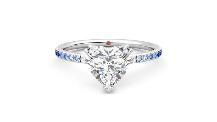 Taylor & Hart Damson Heart Engagement Ring 360 degree image 0