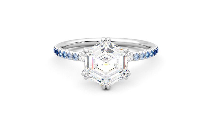 Taylor & Hart Damson Hexagonal Engagement Ring 360 degree image 0