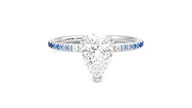 Taylor & Hart Damson Pear Engagement Ring 360 degree image 1