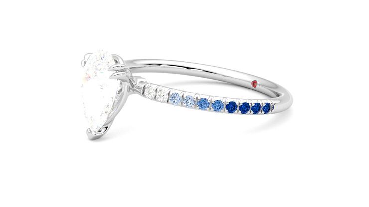 Taylor & Hart Damson Pear Engagement Ring 360 degree image 23