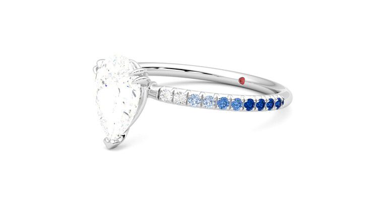 Taylor & Hart Damson Pear Engagement Ring 360 degree image 24