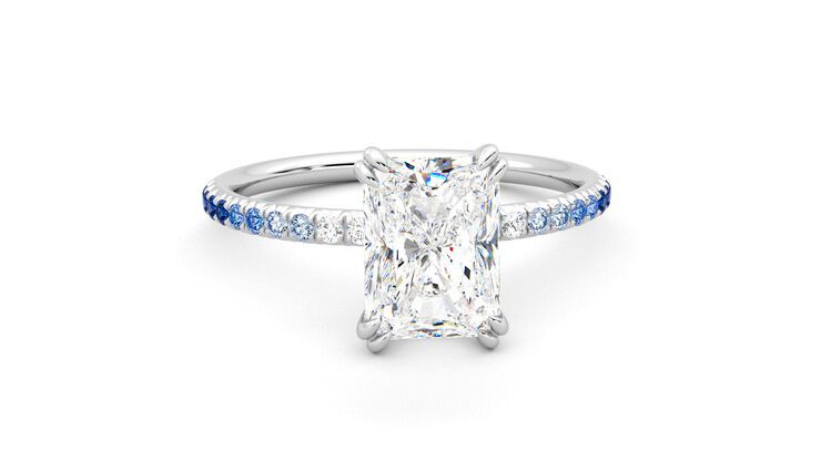 Taylor & Hart Damson Radiant Engagement Ring 360 degree image 2