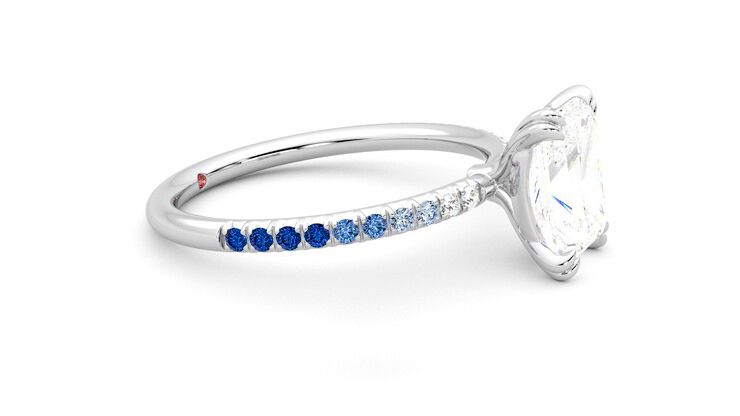 Taylor & Hart Damson Radiant Engagement Ring 360 degree image 8