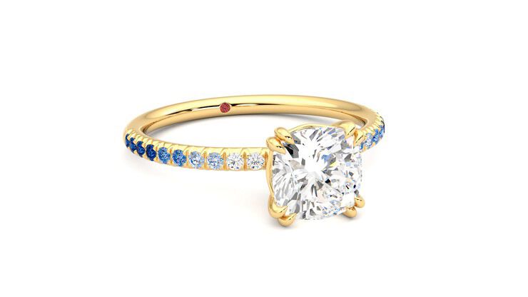 Taylor & Hart Damson Cushion Engagement Ring 360 degree image 4
