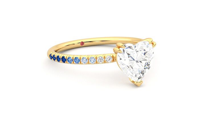Taylor & Hart Damson Heart Engagement Ring 360 degree image 5