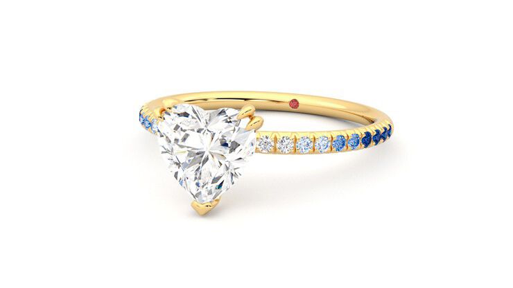 Taylor & Hart Damson Heart Engagement Ring 360 degree image 26
