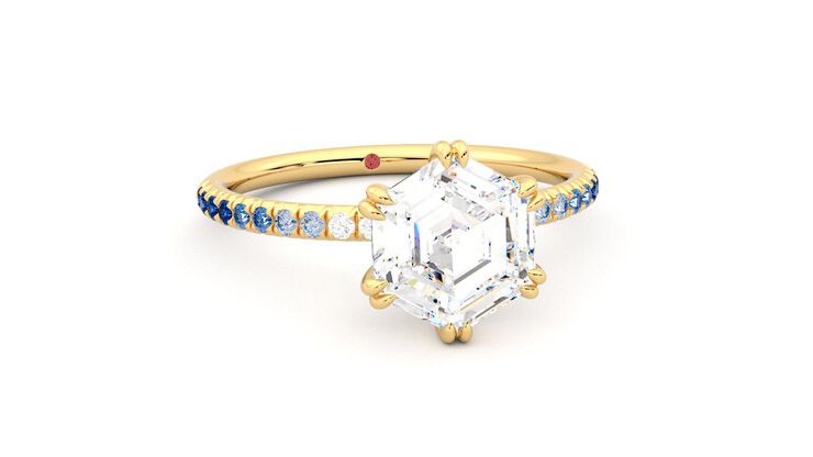 Taylor & Hart Damson Hexagonal Engagement Ring 360 degree image 3