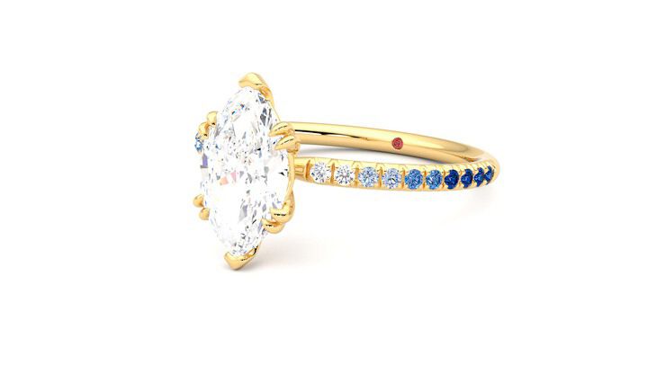 Taylor & Hart Damson Marquise Engagement Ring 360 degree image 25