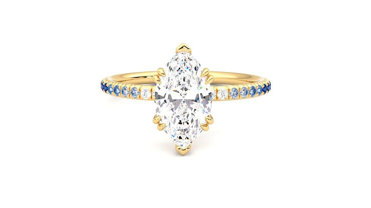 Taylor & Hart Damson Marquise Engagement Ring 360 degree image 29