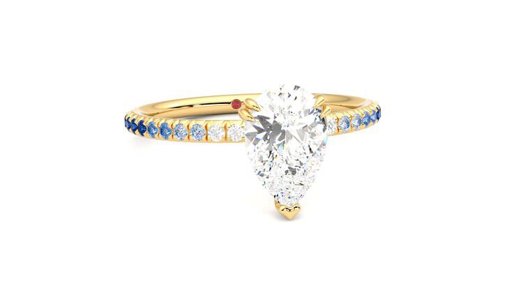 Taylor & Hart Damson Pear Engagement Ring 360 degree image 3