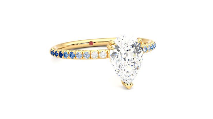 Taylor & Hart Damson Pear Engagement Ring 360 degree image 4