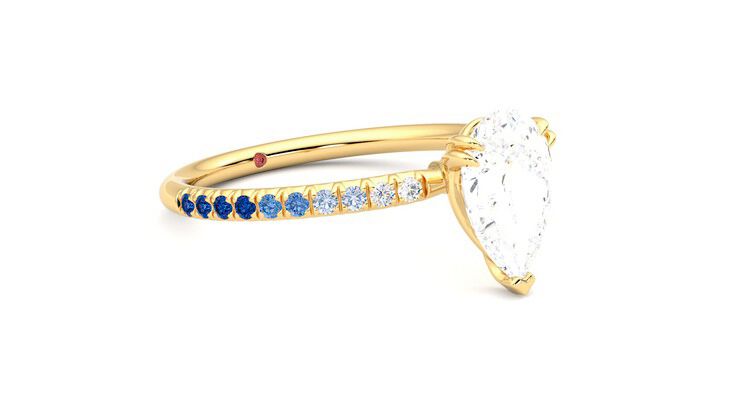 Taylor & Hart Damson Pear Engagement Ring 360 degree image 6