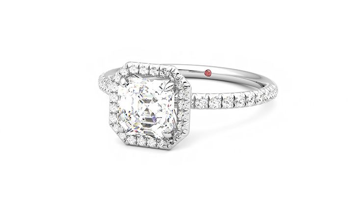 Taylor & Hart Dawn Asscher Engagement Ring 360 degree image 26