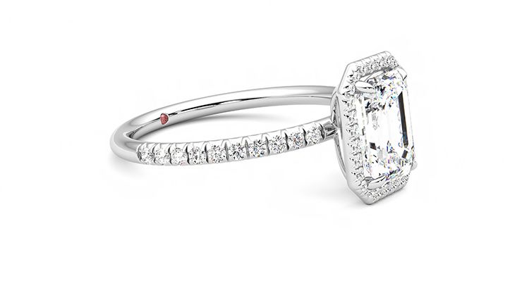 Taylor & Hart Dawn Emerald Engagement Ring 360 degree image 6