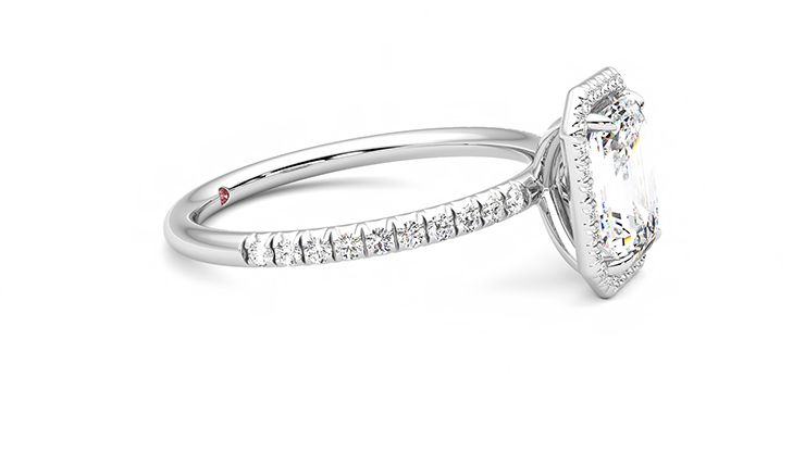 Taylor & Hart Dawn Emerald Engagement Ring 360 degree image 7