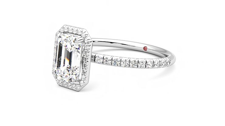 Taylor & Hart Dawn Emerald Engagement Ring 360 degree image 23