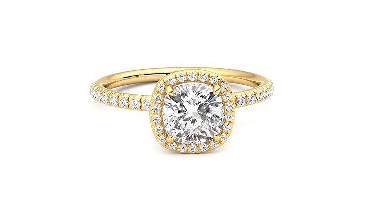 Taylor & Hart Dawn Cushion Engagement Ring 360 degree image 1