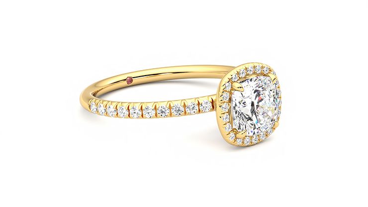 Taylor & Hart Dawn Cushion Engagement Ring 360 degree image 5
