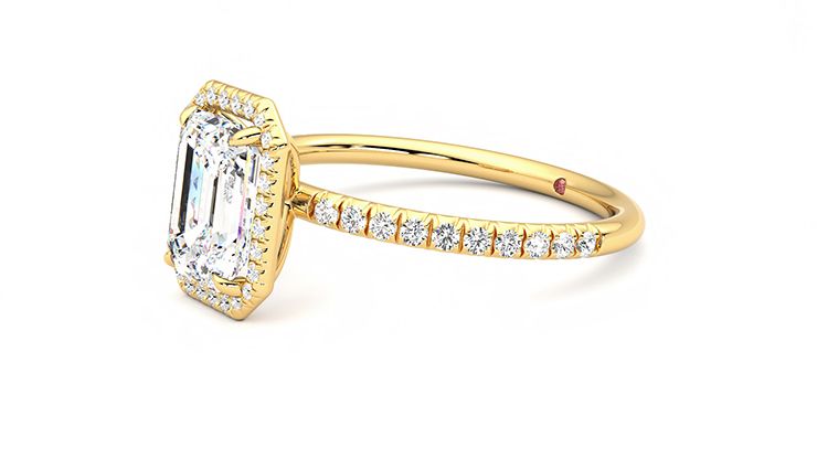Taylor & Hart Dawn Emerald Engagement Ring 360 degree image 22