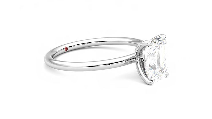 Taylor & Hart Demure Emerald Engagement Ring 360 degree image 7