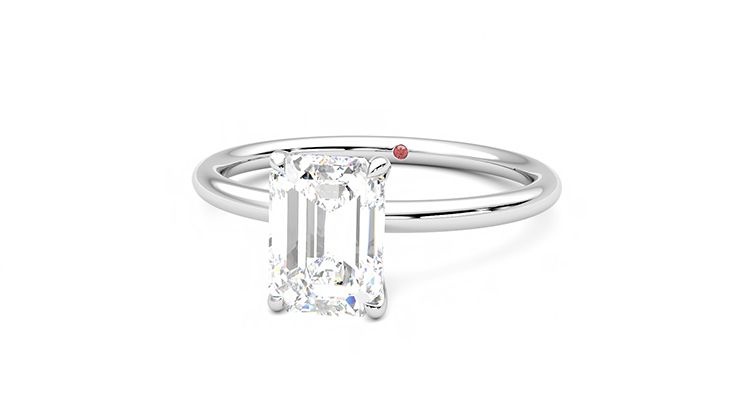 Taylor & Hart Demure Emerald Engagement Ring 360 degree image 27