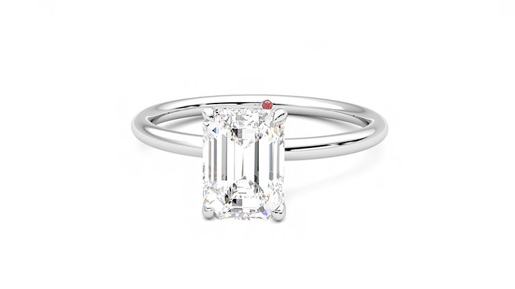Taylor & Hart Demure Emerald Engagement Ring 360 degree image 28