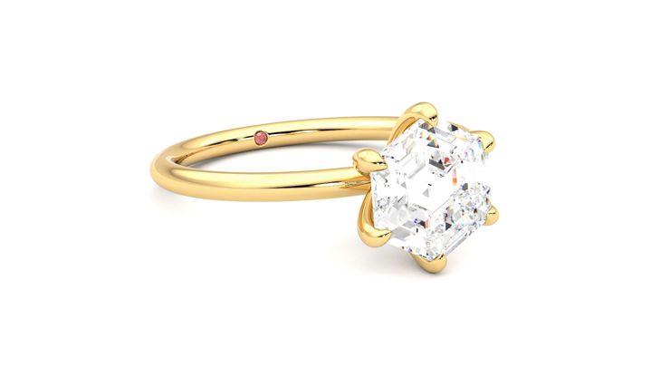 Taylor & Hart Demure Hexagonal Engagement Ring 360 degree image 5