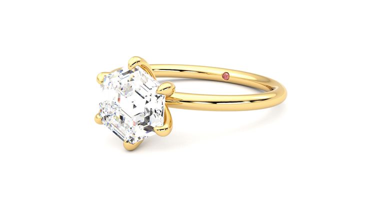 Taylor & Hart Demure Hexagonal Engagement Ring 360 degree image 25