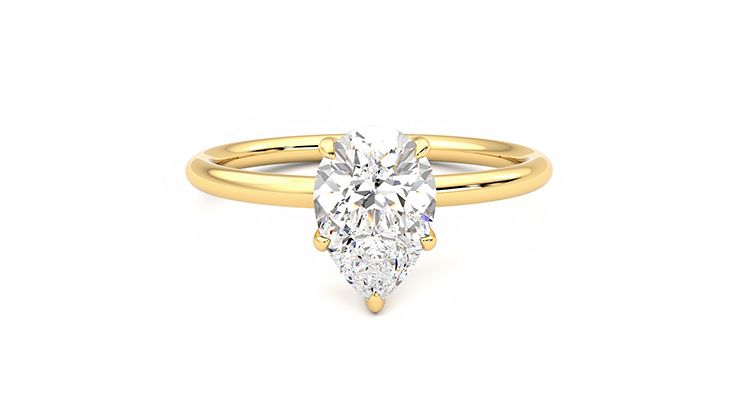 Taylor & Hart Demure Pear Engagement Ring 360 degree image 1
