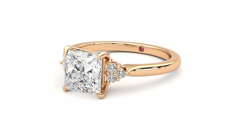 Taylor & Hart Divinity Princess Engagement Ring 360 degree image 25