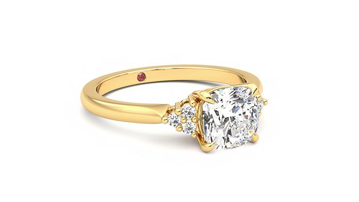 Taylor & Hart Divinity Cushion Engagement Ring 360 degree image 5