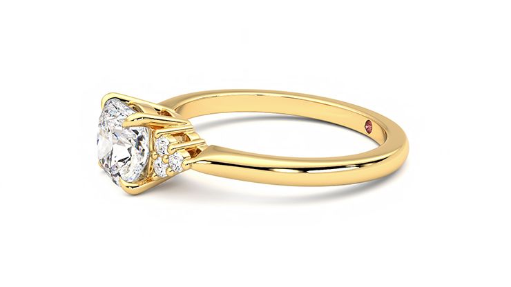 Taylor & Hart Divinity Cushion Engagement Ring 360 degree image 22