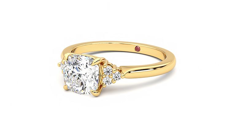 Taylor & Hart Divinity Cushion Engagement Ring 360 degree image 25