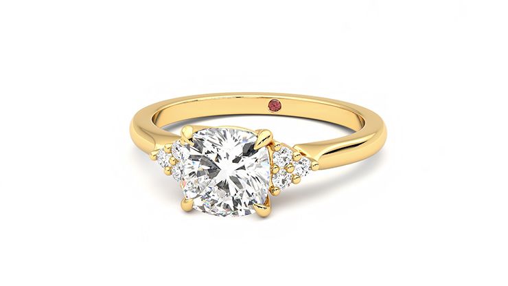 Taylor & Hart Divinity Cushion Engagement Ring 360 degree image 27