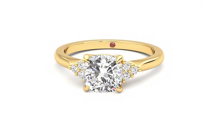 Taylor & Hart Divinity Cushion Engagement Ring 360 degree image 28