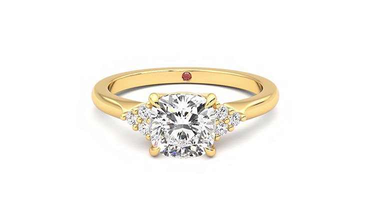 Taylor & Hart Divinity Cushion Engagement Ring 360 degree image 29