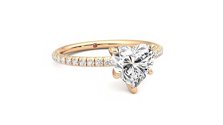Taylor & Hart Dulcet Heart Engagement Ring 360 degree image 4