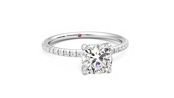 Taylor & Hart Dulcet Cushion Engagement Ring 360 degree image 3